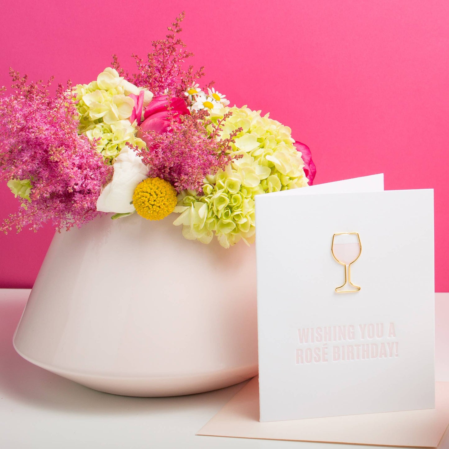 Chez Gagné - Wishing You a Rosé Birthday Paperclip Greeting Card
