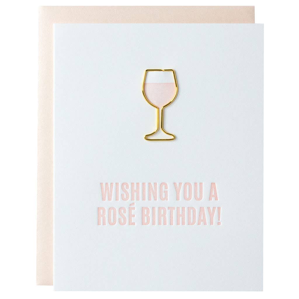 Chez Gagné - Wishing You a Rosé Birthday Paperclip Greeting Card