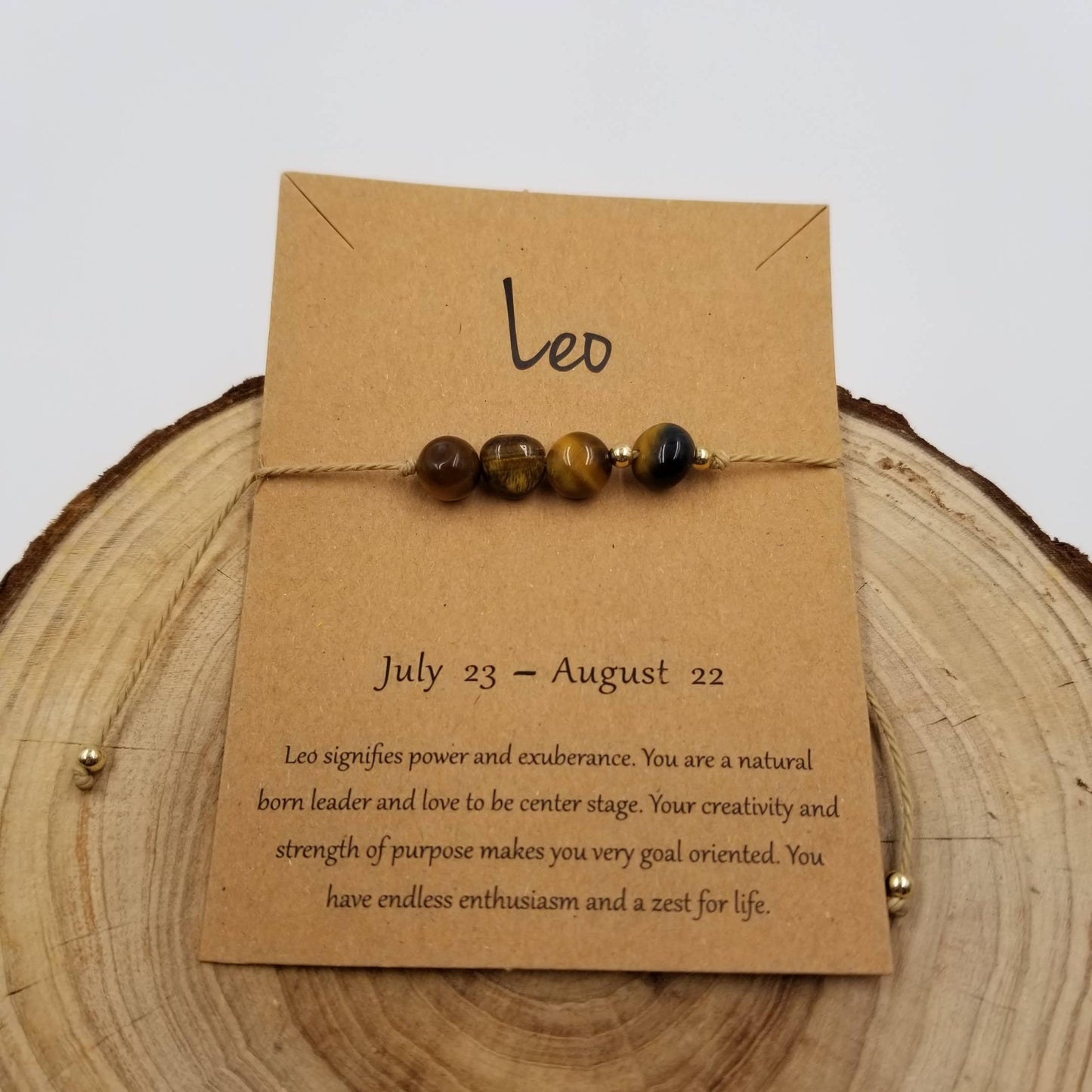 CHAKRA JEWELRY - Natural Stone Handwoven Constellation Bracelet with Card: Sagittarius