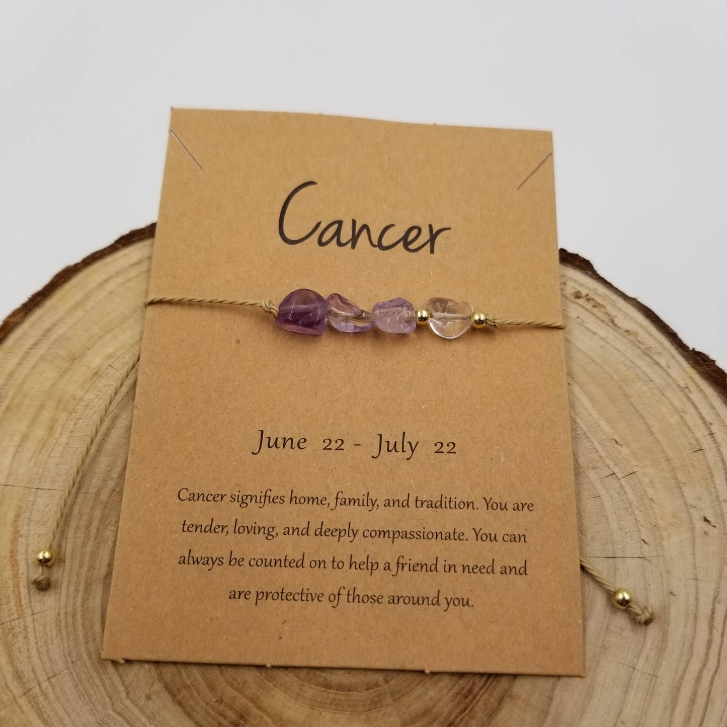 CHAKRA JEWELRY - Natural Stone Handwoven Constellation Bracelet with Card: Sagittarius