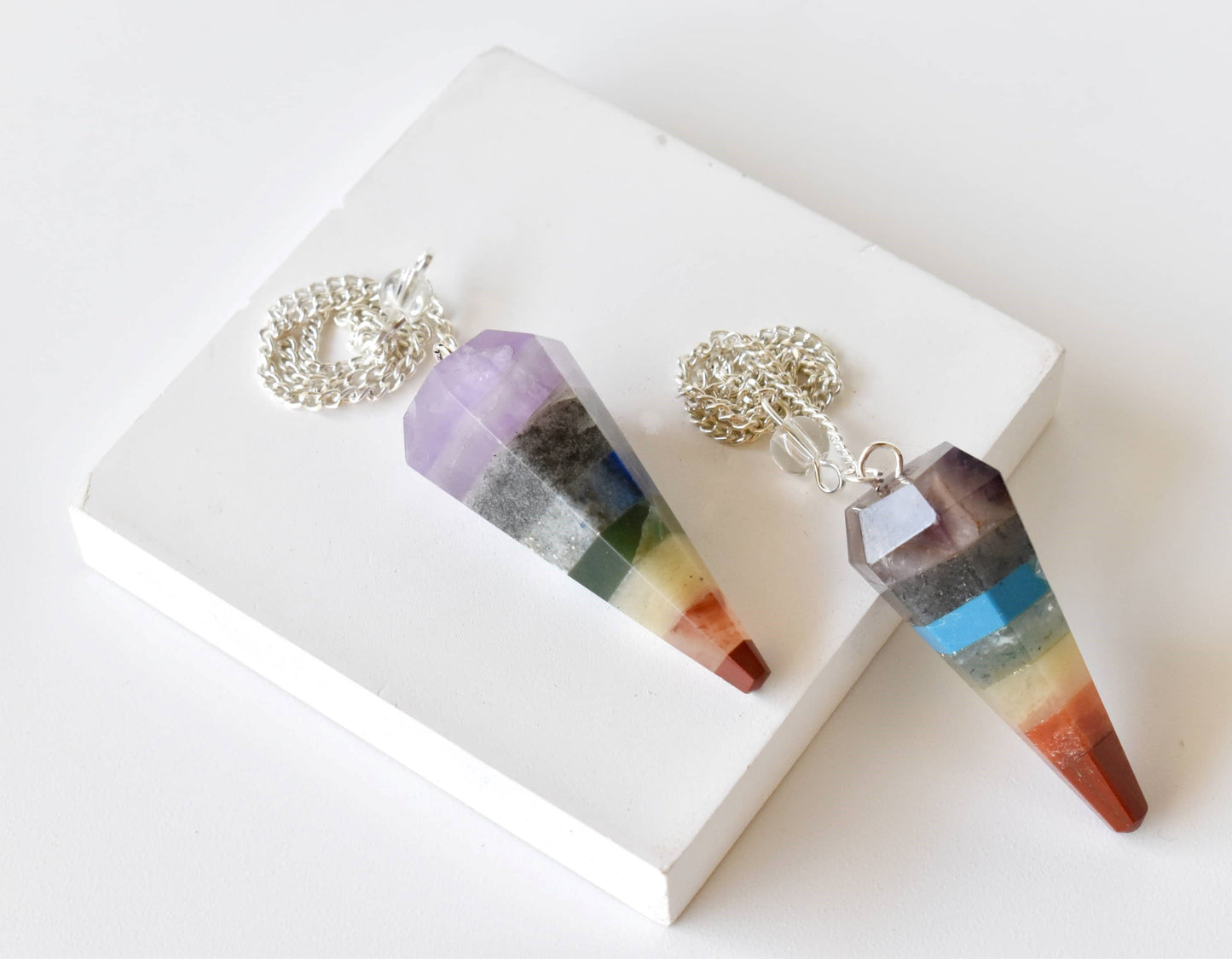 Soothing Crystals - Chakra Pendulum, Hexagon shape Crystal faceted Pendulums: Faceted