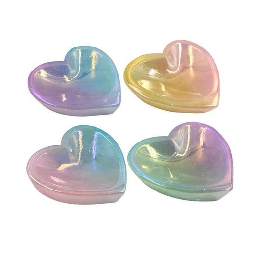 Shaped Crystals - Aura Rainbow Quartz Trinket Dish, Heart