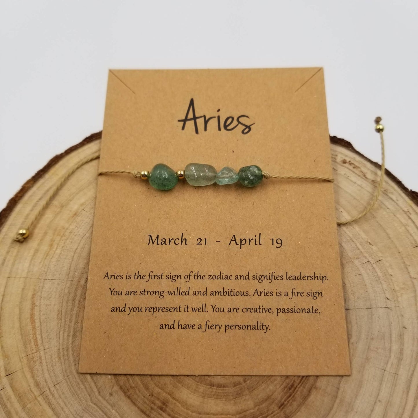 CHAKRA JEWELRY - Natural Stone Handwoven Constellation Bracelet with Card: Taurus