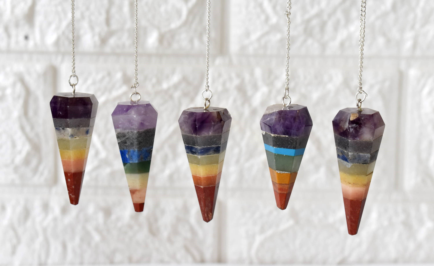 Soothing Crystals - Chakra Pendulum, Hexagon shape Crystal faceted Pendulums: Faceted