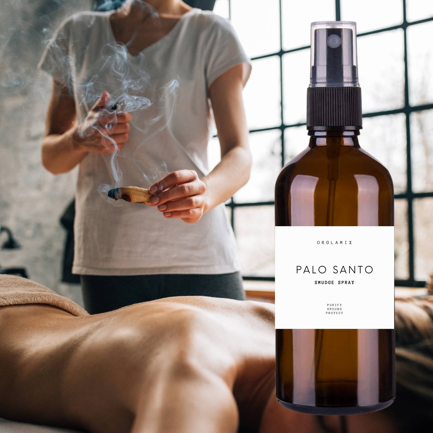 Orglamix - Palo Santo Spray | Liquid Smudge for Cleansing & Clearing