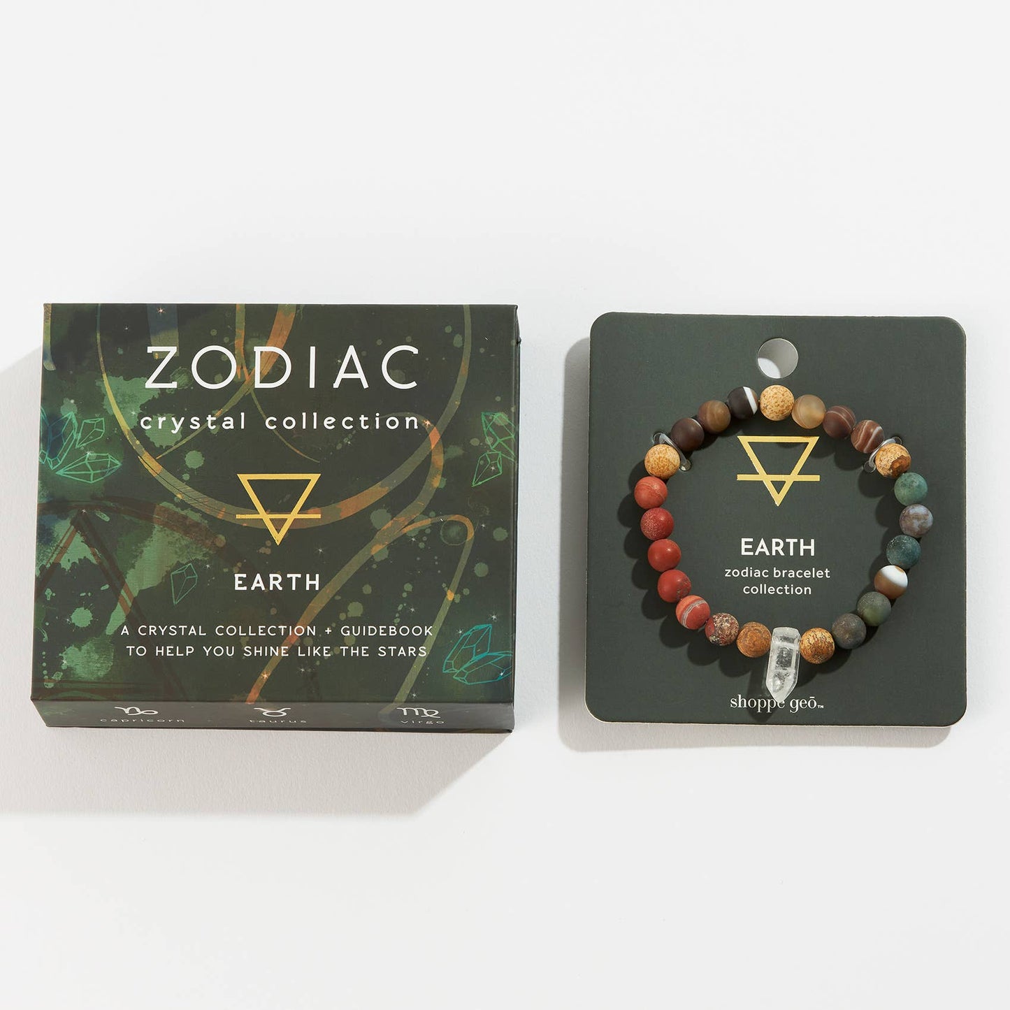 Zodiac Crystal Bead Bracelet Collection: Earth