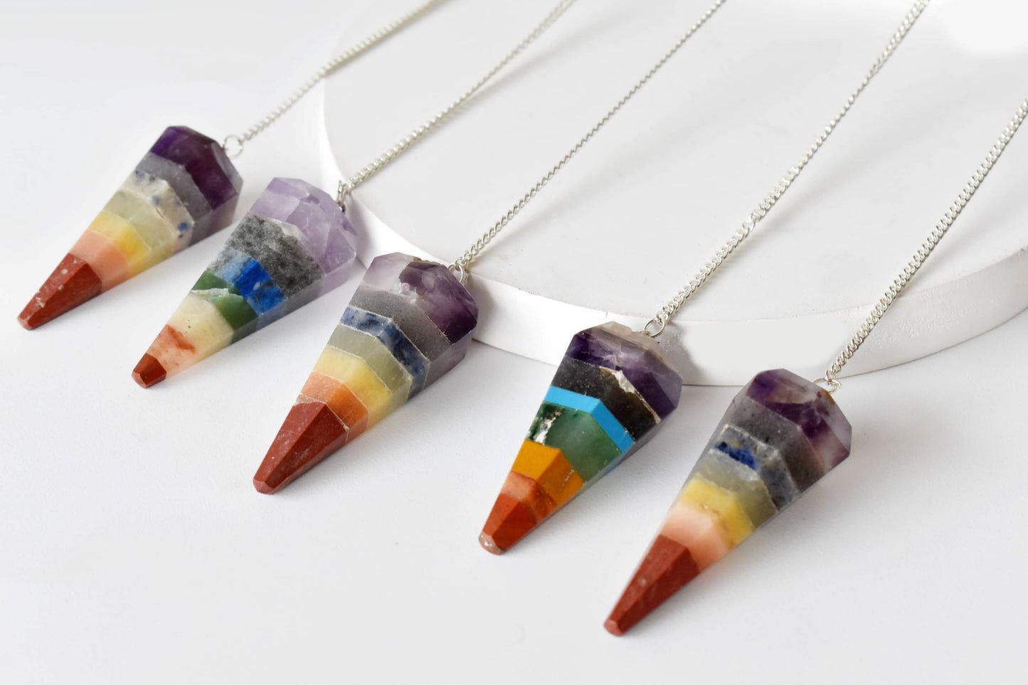 Soothing Crystals - Chakra Pendulum, Hexagon shape Crystal faceted Pendulums: Faceted