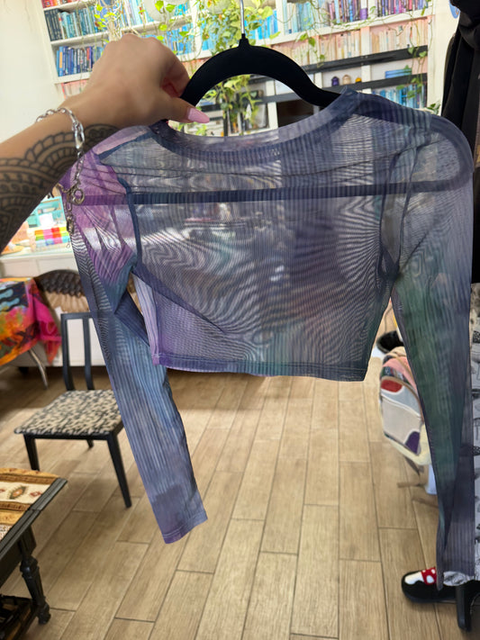 Star Seed Squad - Mesh Long Sleeve Crop Top