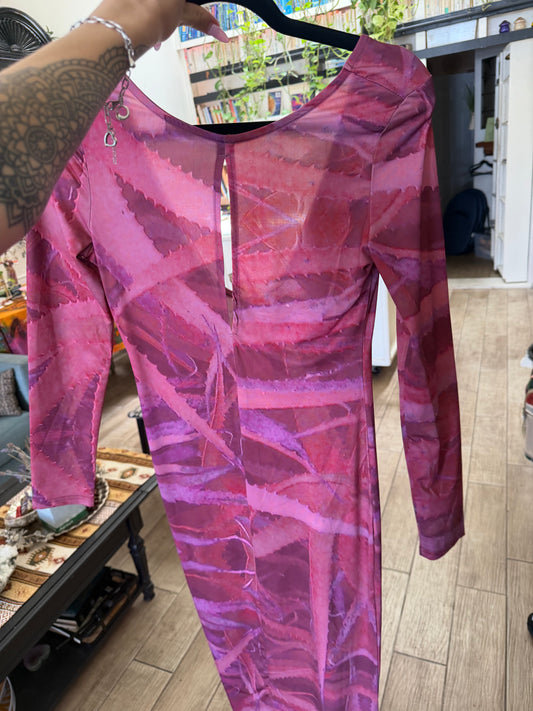 Star Seed Squad - Pink Long Sleeve Mesh Dress