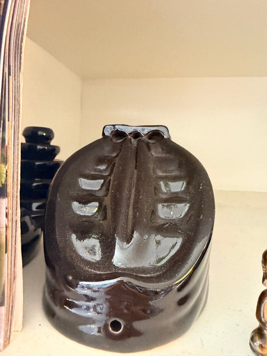 Black Ceramic Incense Holder
