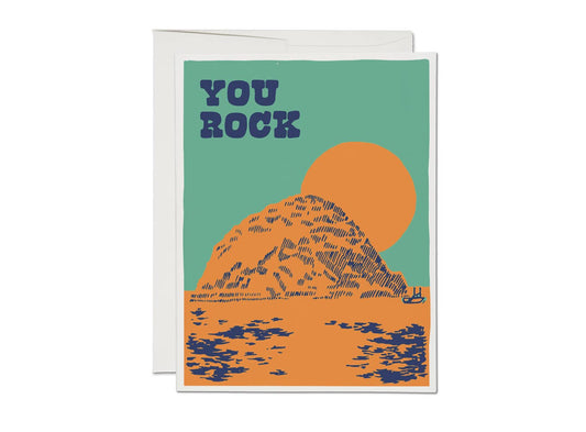 Red Cap Cards - Morro Rock friendship greeting card: Singles