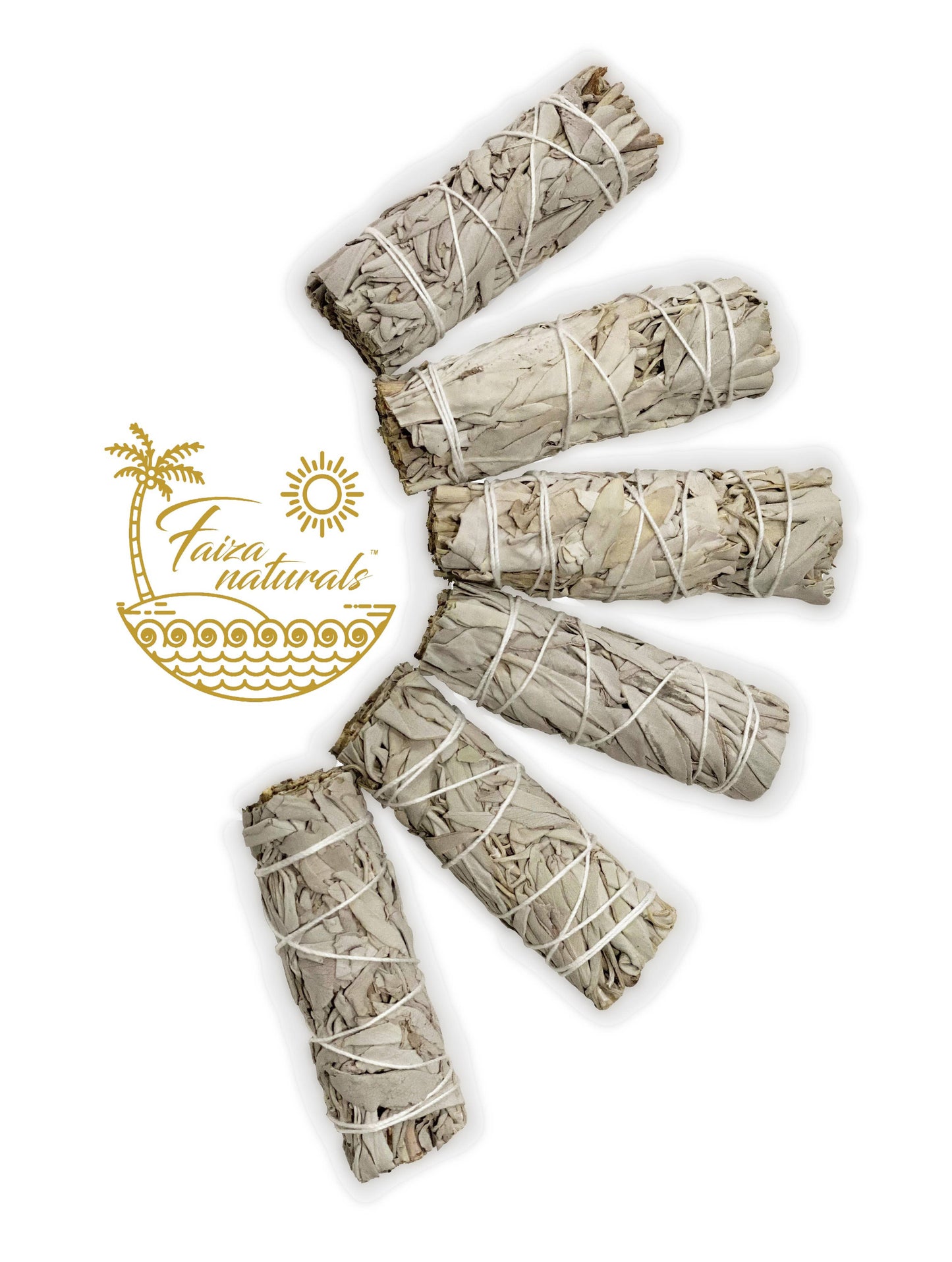 Faiza Naturals - White Sage Bundles 4 inch- California White Sage from Farm