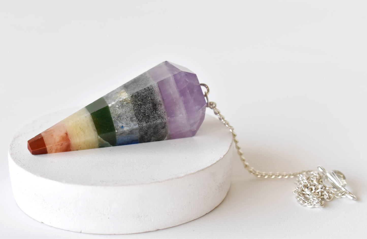 Soothing Crystals - Chakra Pendulum, Hexagon shape Crystal faceted Pendulums: Faceted