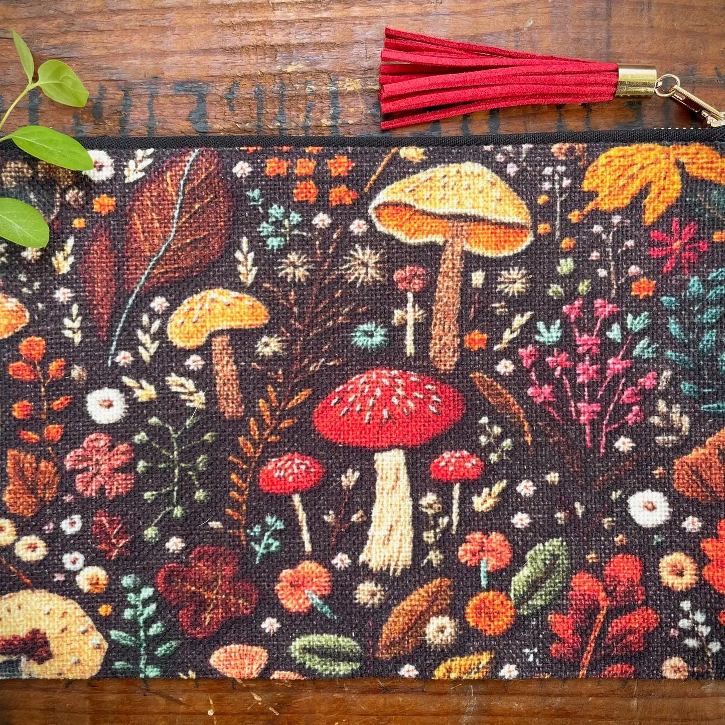 Vintage Mushroom Hand/Makeup Bag