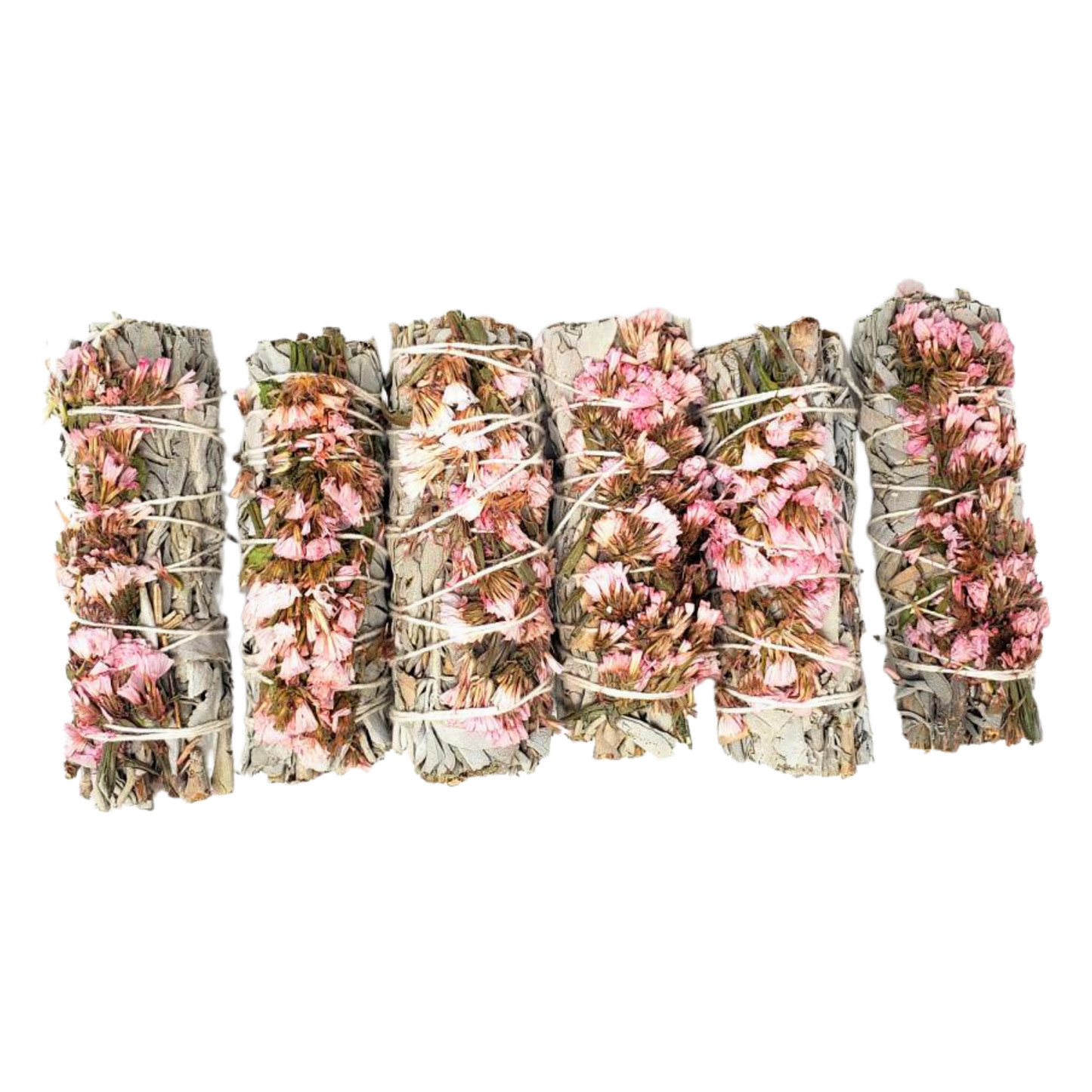 Orglamix - Love Intention Smudge Stick - Natural Sage - Pink Flowers